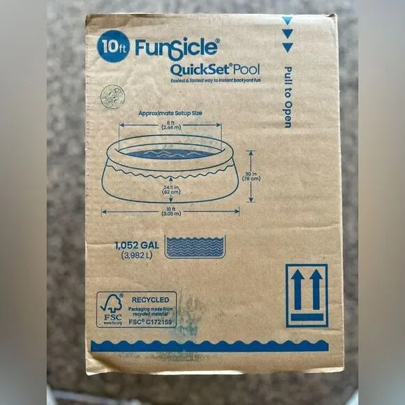 10 X 30 Blue Quickset Inflatable Ring Above-Ground Pool with Pump. - Picture 5 of 12